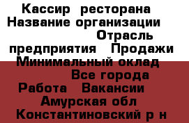 Кассир  ресторана › Название организации ­ Maximilian's › Отрасль предприятия ­ Продажи › Минимальный оклад ­ 15 000 - Все города Работа » Вакансии   . Амурская обл.,Константиновский р-н